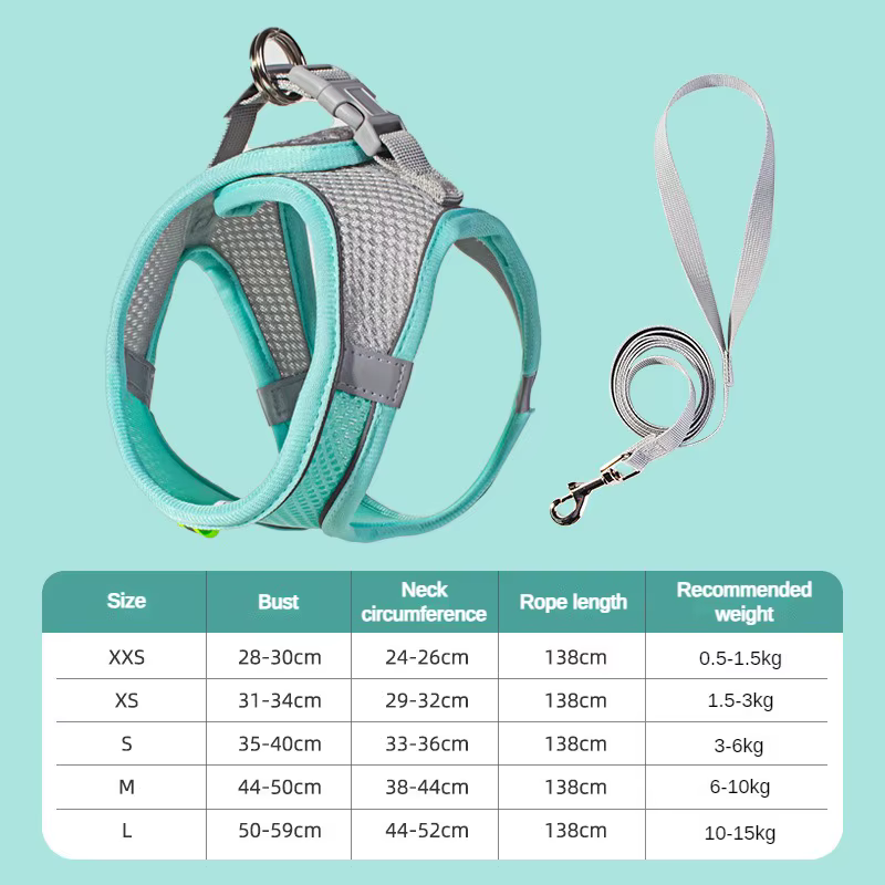 Harnais pour Chien Réglable avec Laisse – Gilet Confortable et Respirant