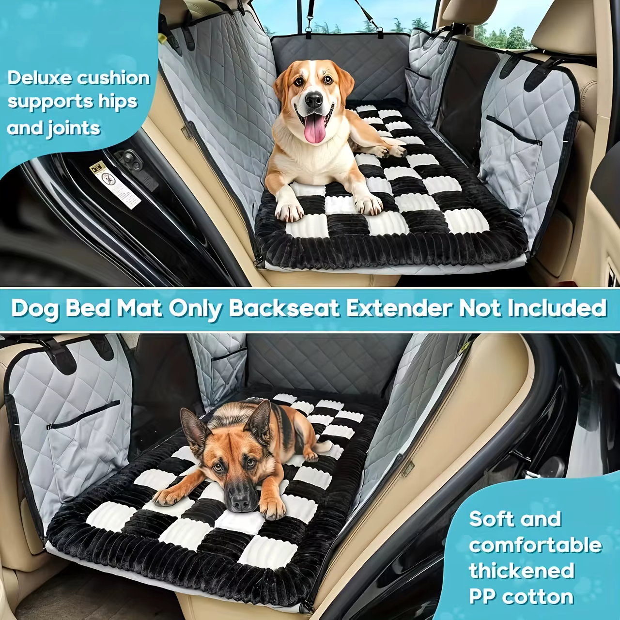 Tapis de Voiture Moelleux et Protection de Banquette pour Chien