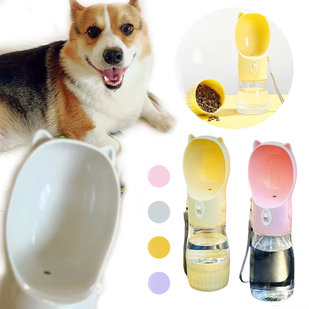 Gourde Portable Chien & Chat — Distributeur d'Eau et Croquettes