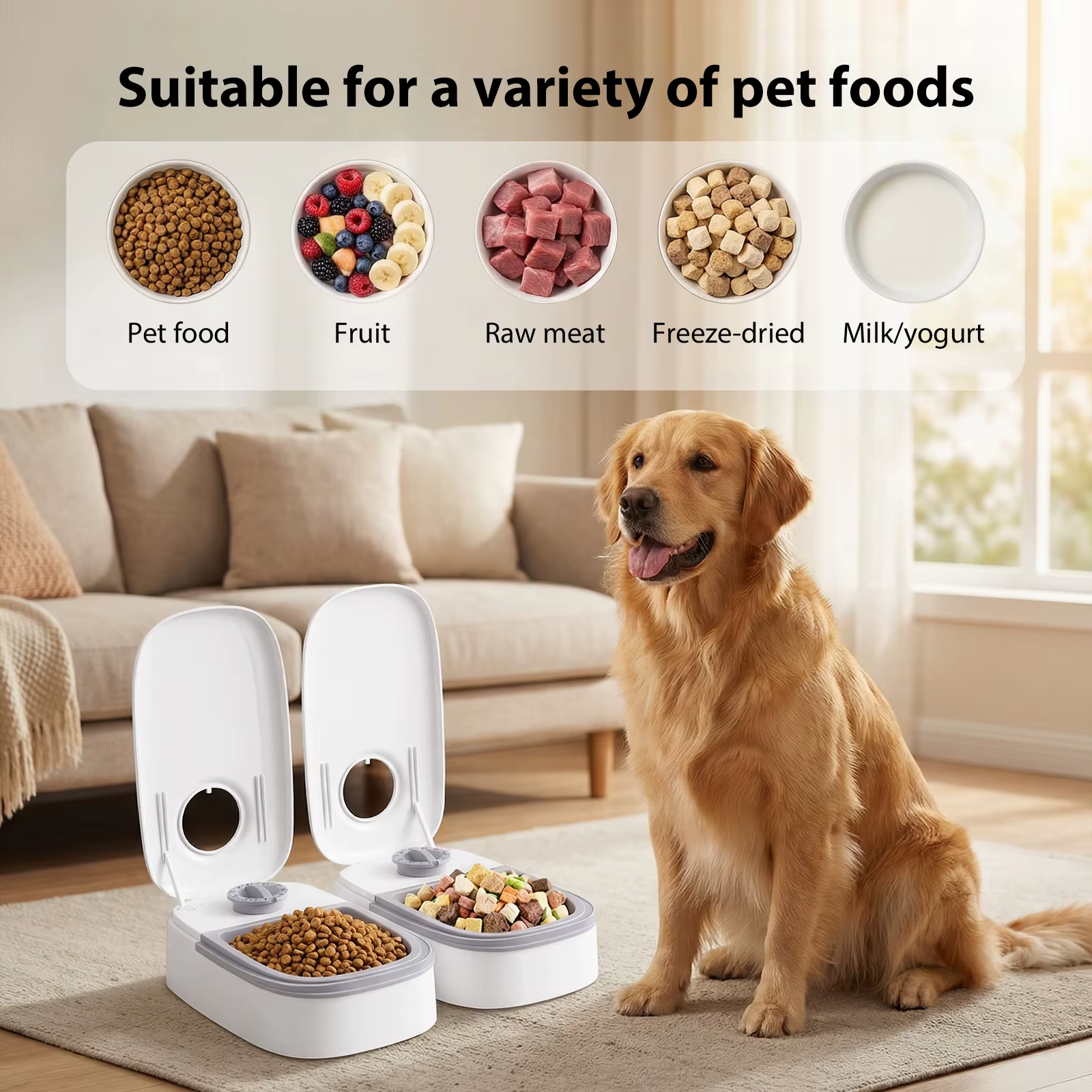 Distributeur Automatique Double pour Chien et Chat - Minuteur 48h