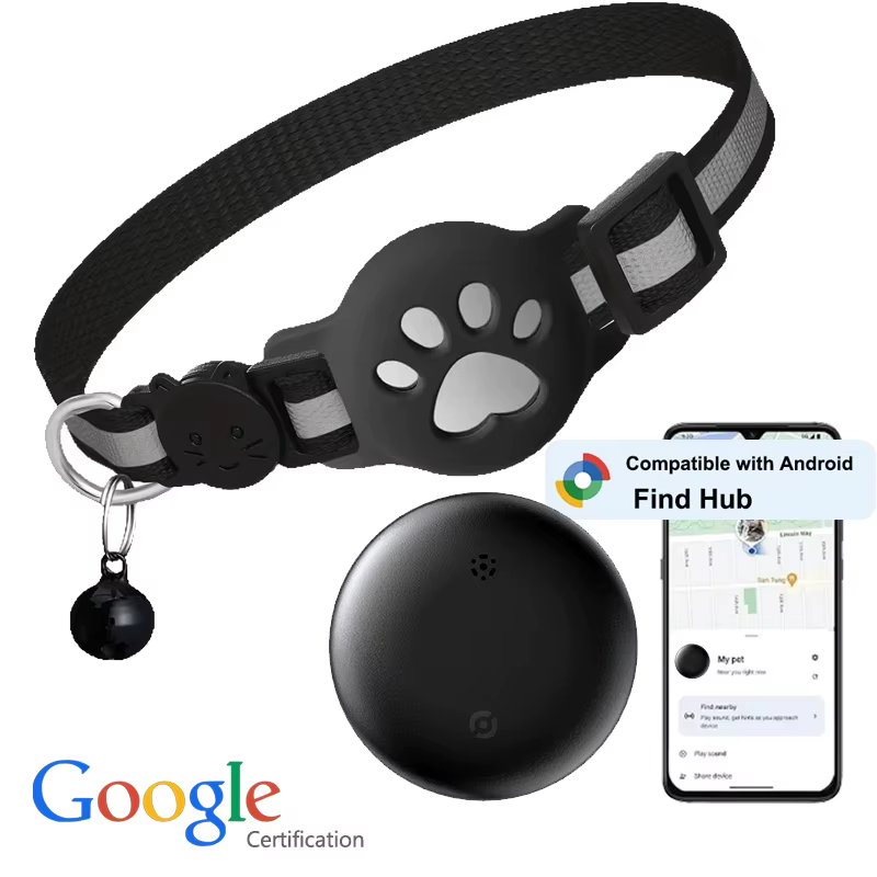 Collier Anti-Perte Réfléchissant avec Tracker Android pour Chien