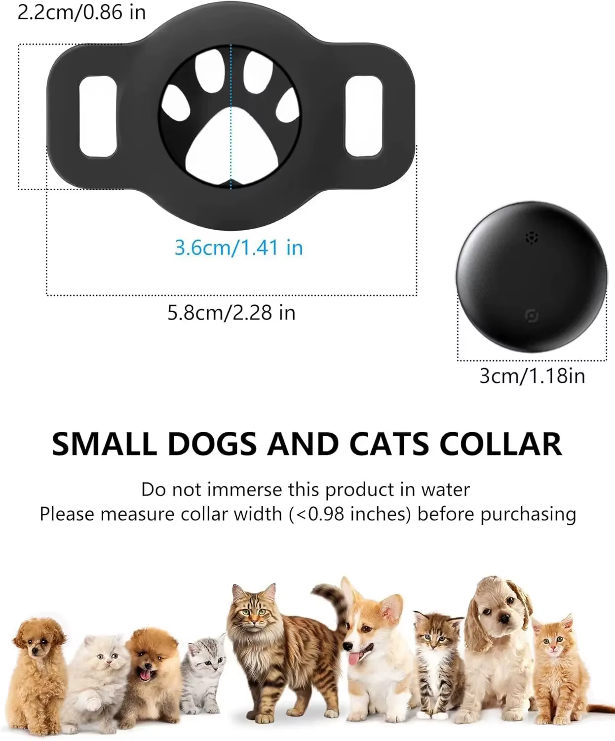 Collier Anti-Perte Réfléchissant avec Tracker Android pour Chien