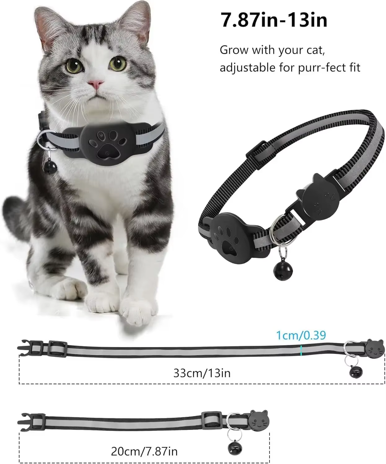 Collier Anti-Perte Réfléchissant avec Tracker Android pour Chien