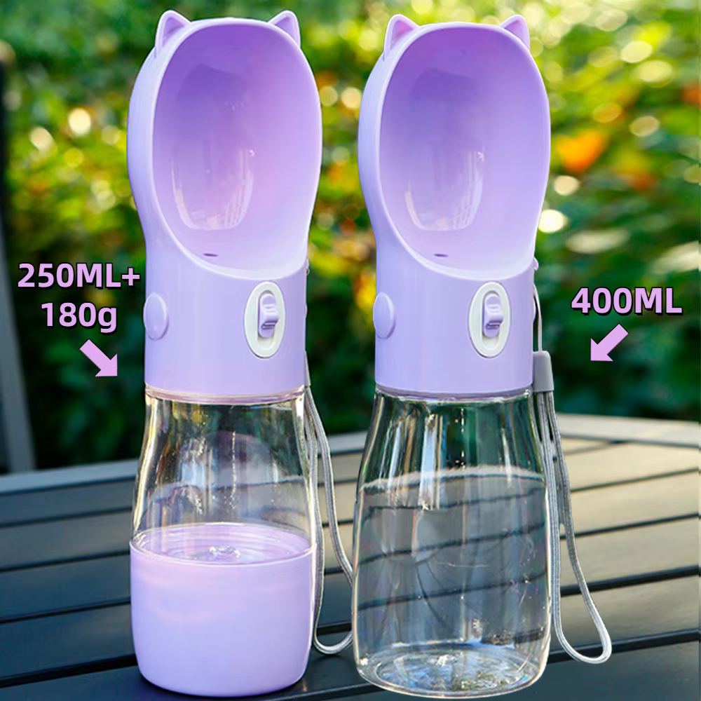 Gourde Portable Chien & Chat — Distributeur d'Eau et Croquettes