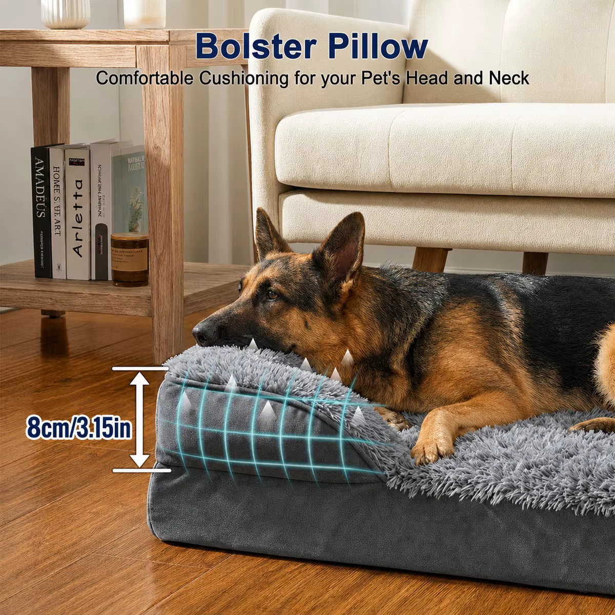 Lit Orthopédique pour Chien avec Rebords | Housse Lavable en Machine