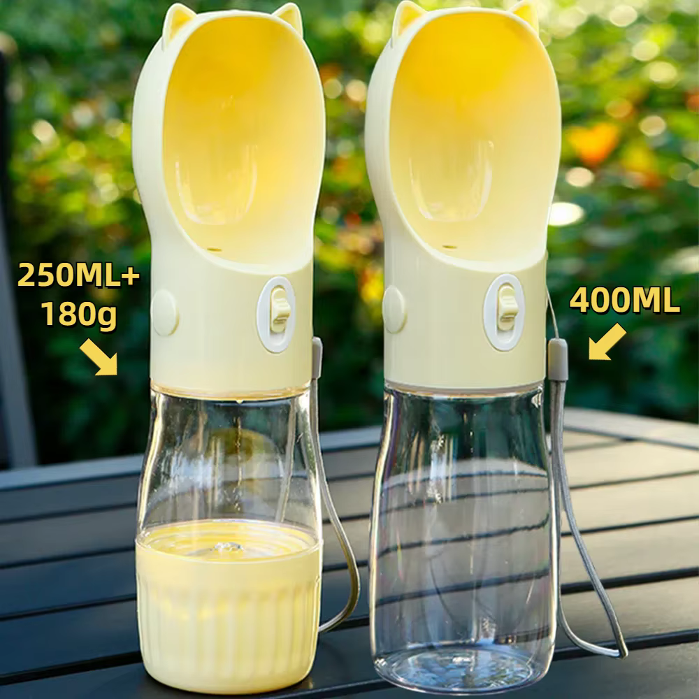 Gourde Portable Chien & Chat — Distributeur d'Eau et Croquettes