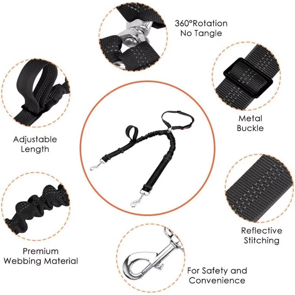 laisse Ceinture de Sécurité Double pour Chien Voiture | Attache Appuie-tête