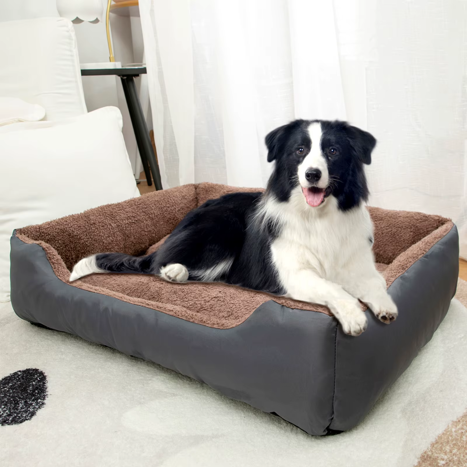 Panier canapé confortable pour chien – Couchage douillet avec rebords rembourrés