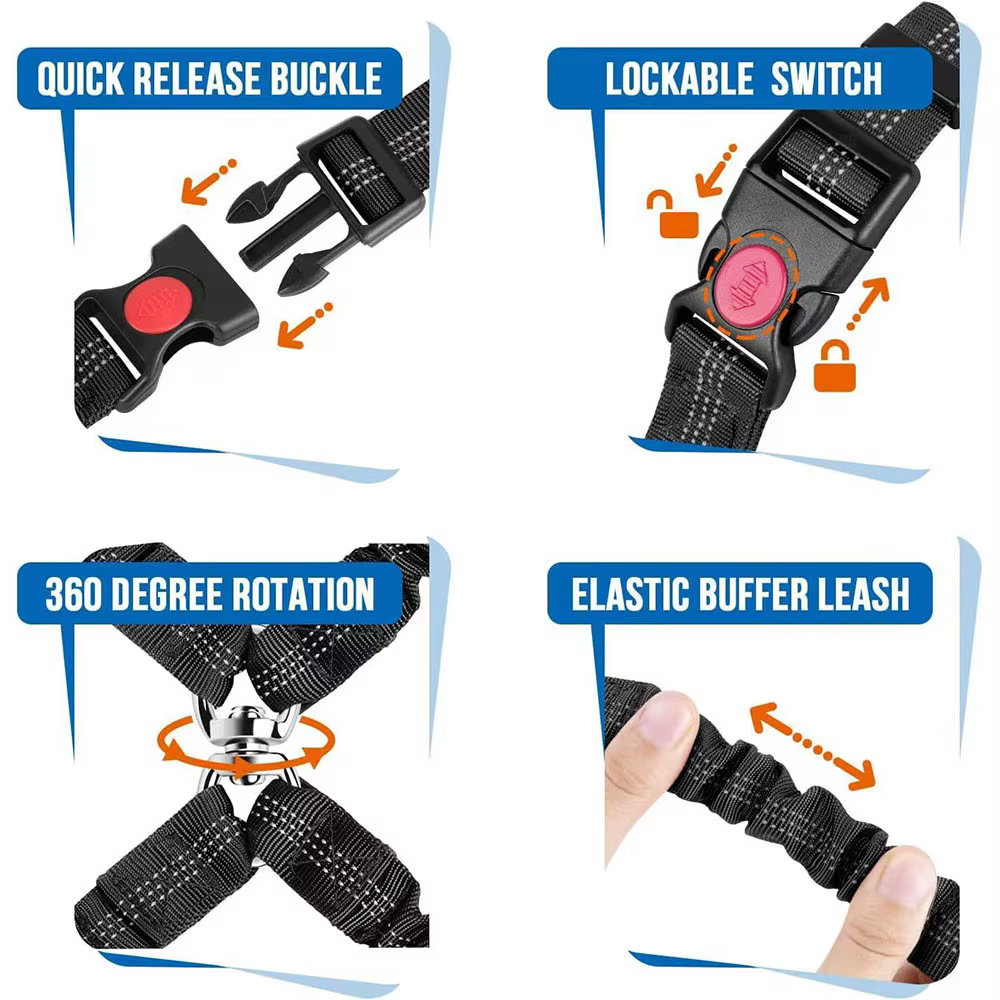 laisse Ceinture de Sécurité Double pour Chien Voiture | Attache Appuie-tête