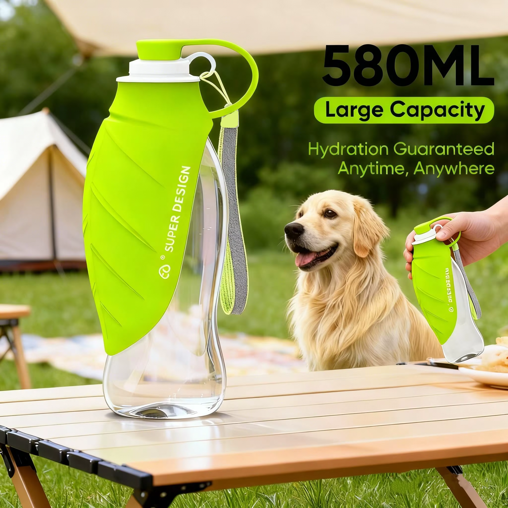 Gourde Portable pour Chien 580ml | Bouteille d'Eau de Voyage