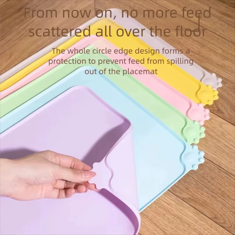 Tapis de Gamelle Anti-Débordement en Silicone pour Chien