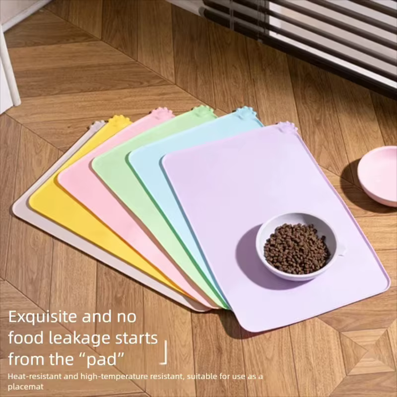 Tapis de Gamelle Anti-Débordement en Silicone pour Chien
