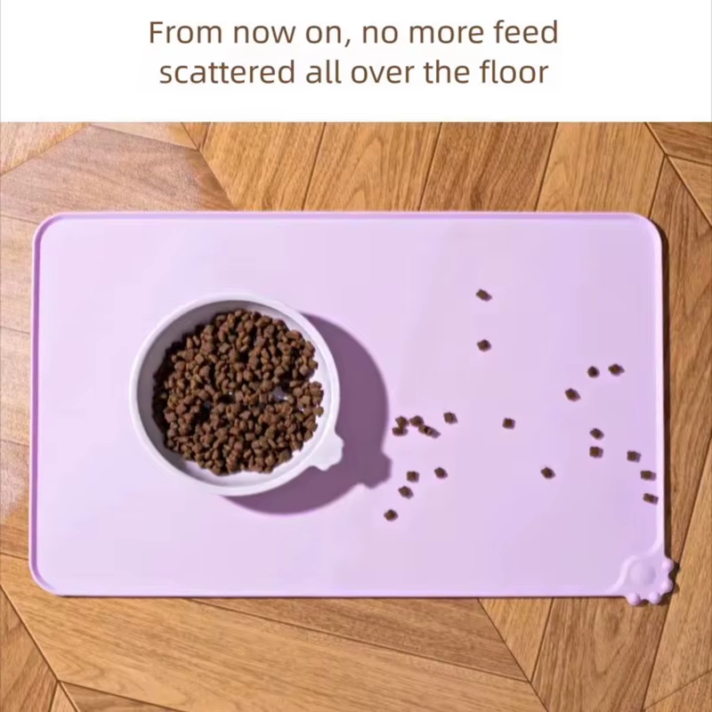 Tapis de Gamelle Anti-Débordement en Silicone pour Chien