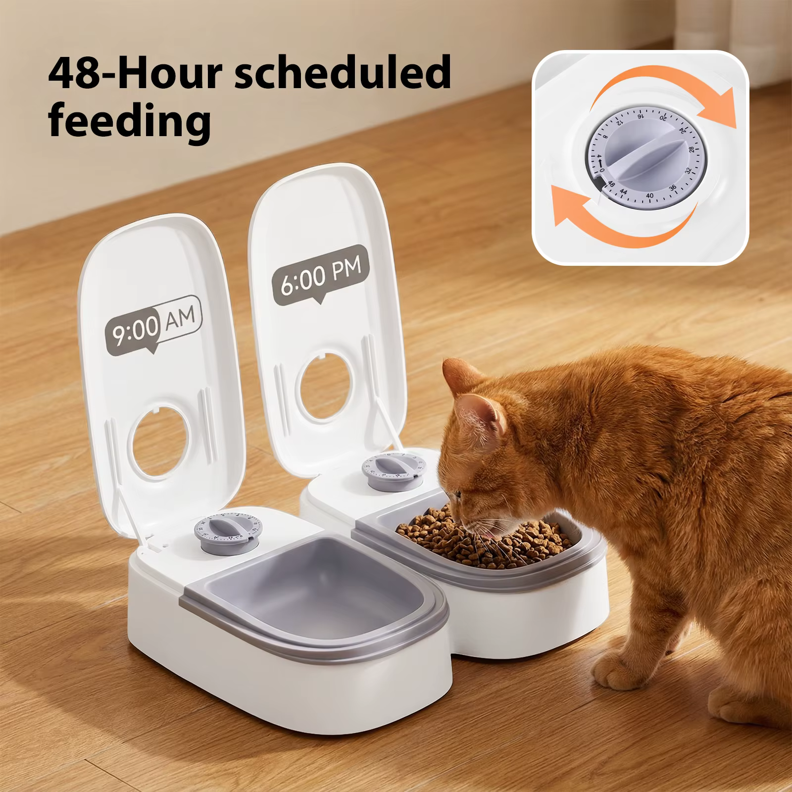 Distributeur Automatique Double pour Chien et Chat - Minuteur 48h