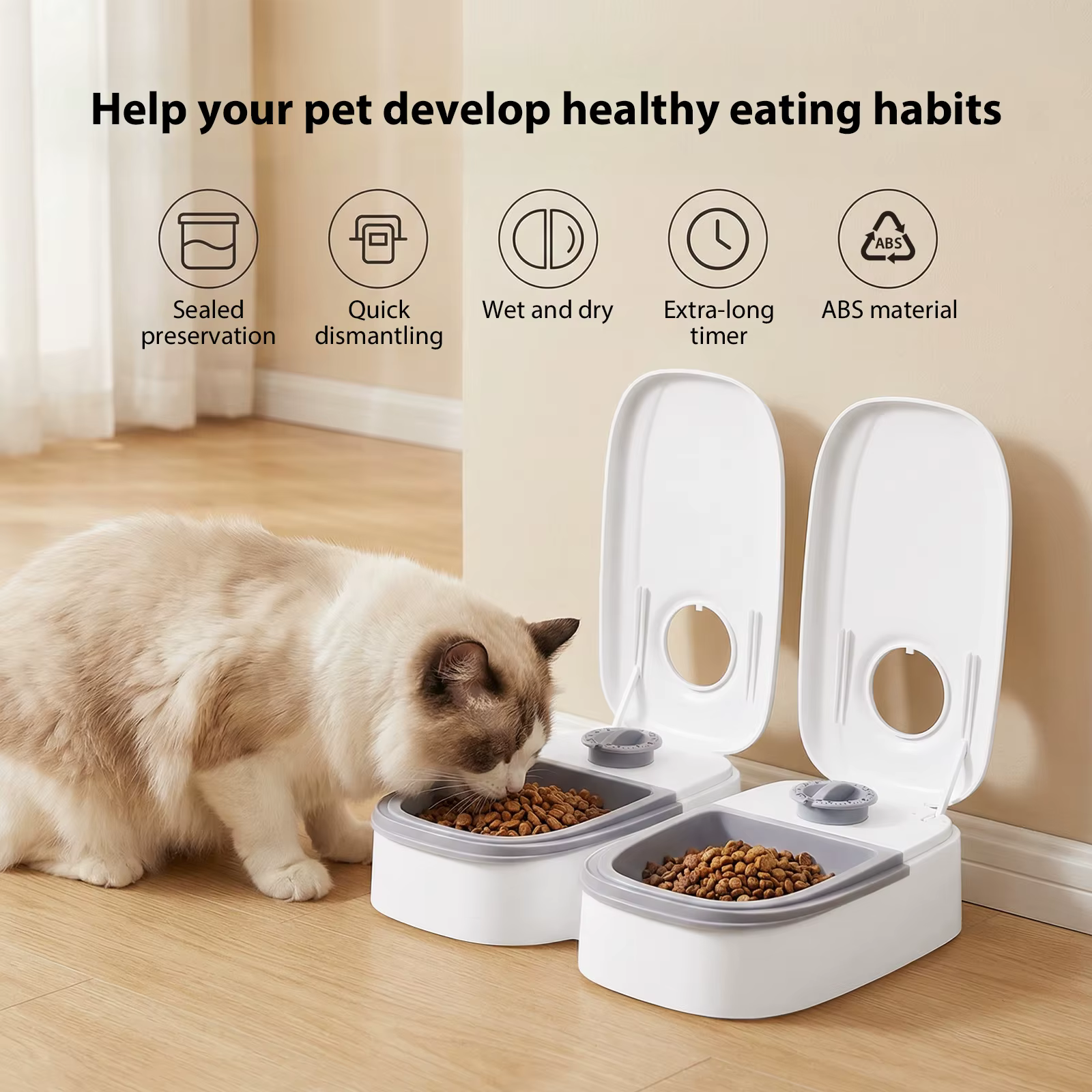 Distributeur Automatique Double pour Chien et Chat - Minuteur 48h