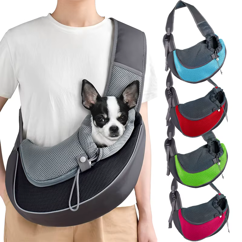 Sac en Bandoulière de Transport pour Chien et Chat | Maiiile Respirante & Sécurité