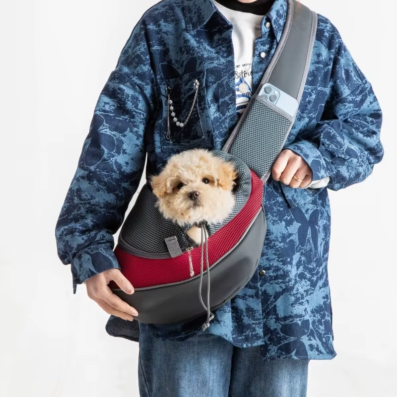 Sac en Bandoulière de Transport pour Chien et Chat | Maiiile Respirante & Sécurité