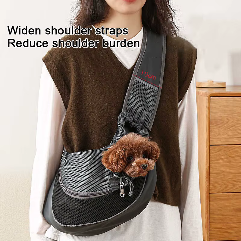 Sac en Bandoulière de Transport pour Chien et Chat | Maiiile Respirante & Sécurité