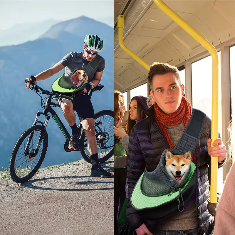 Sac en Bandoulière de Transport pour Chien et Chat | Maiiile Respirante & Sécurité