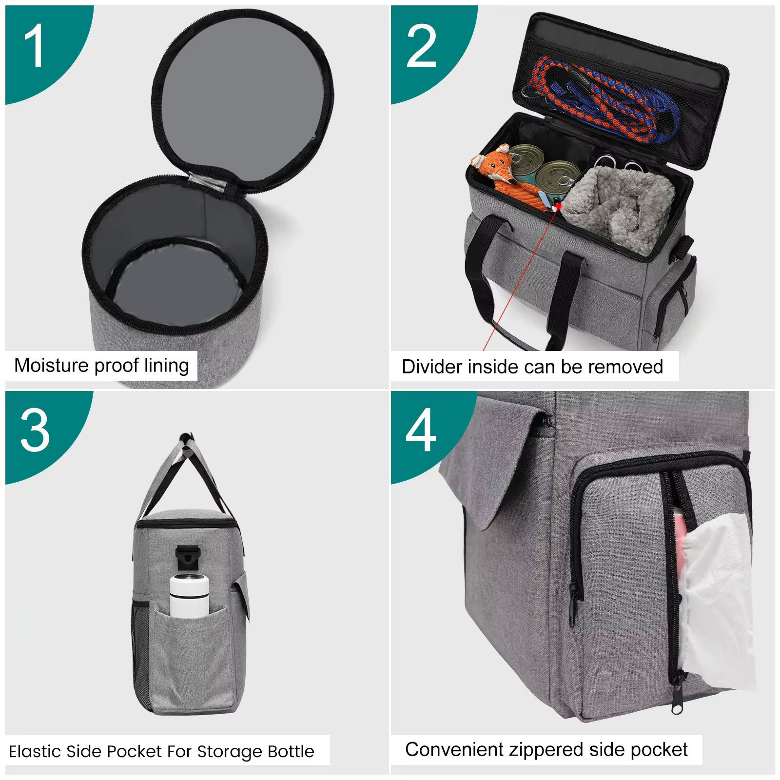 Sac de Voyage pour Chien | Organiseur d'Accessoires Complet