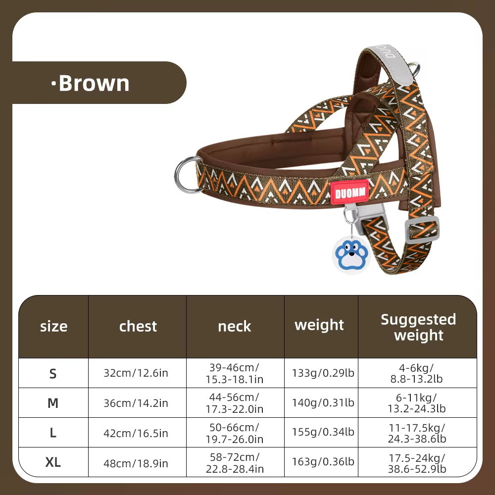 Harnais motif style pour chien