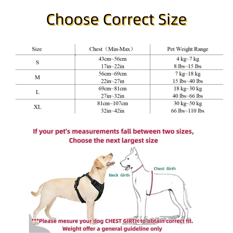 Harnais pour chien réglable et confortable – Sécurité, maintien et visibilité