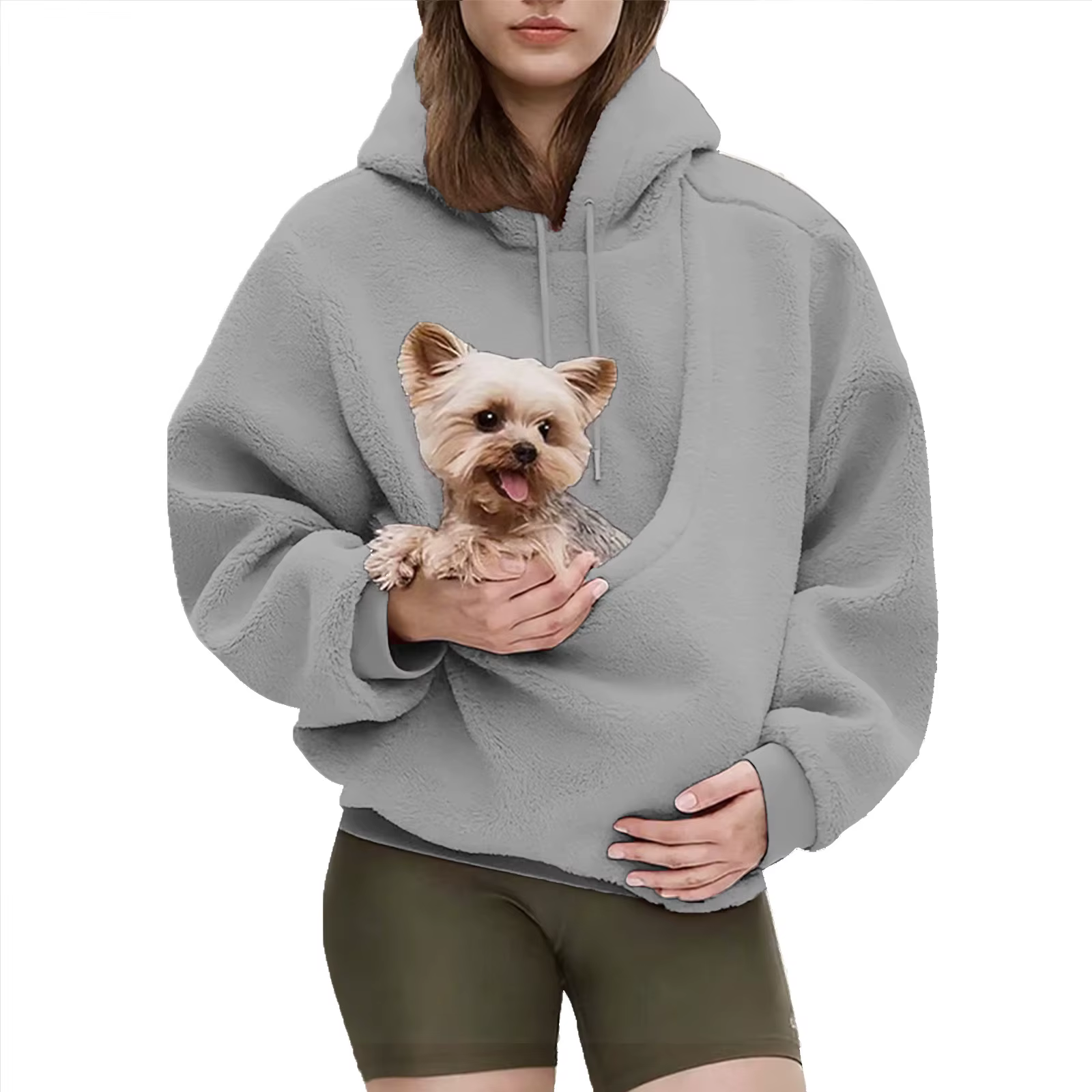 Sweat à Capuche Porte-Animal en Polaire | Kangourou pour Chat & Chien