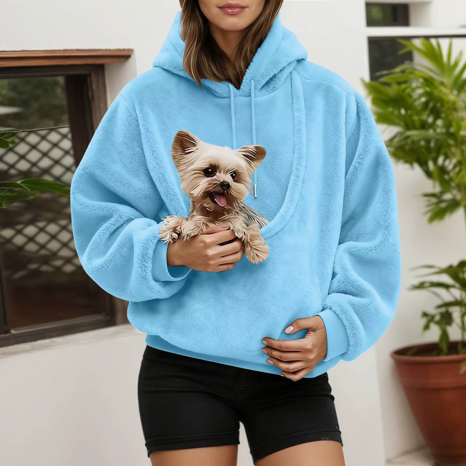 Sweat à Capuche Porte-Animal en Polaire | Kangourou pour Chat & Chien
