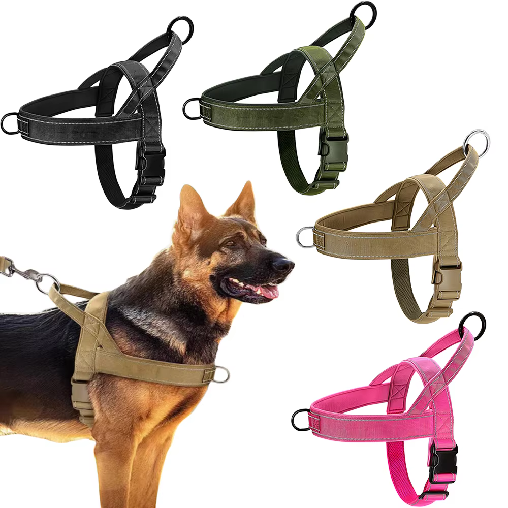 Harnais Tactique Anti-Traction Chien - Nylon 1000D Réglable
