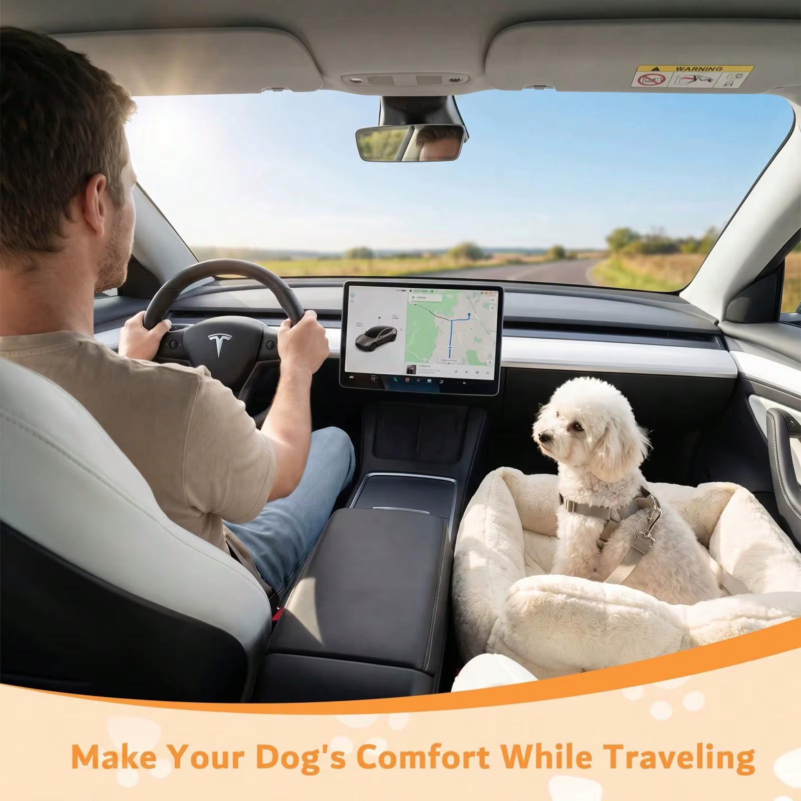 Coussin Siège auto pour chien confortable et sécurisé