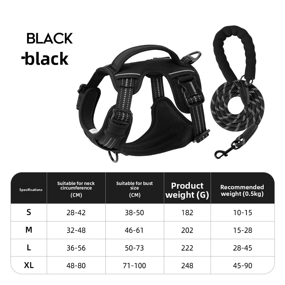 Harnais Anti-Traction Chien & Laisse Assortie