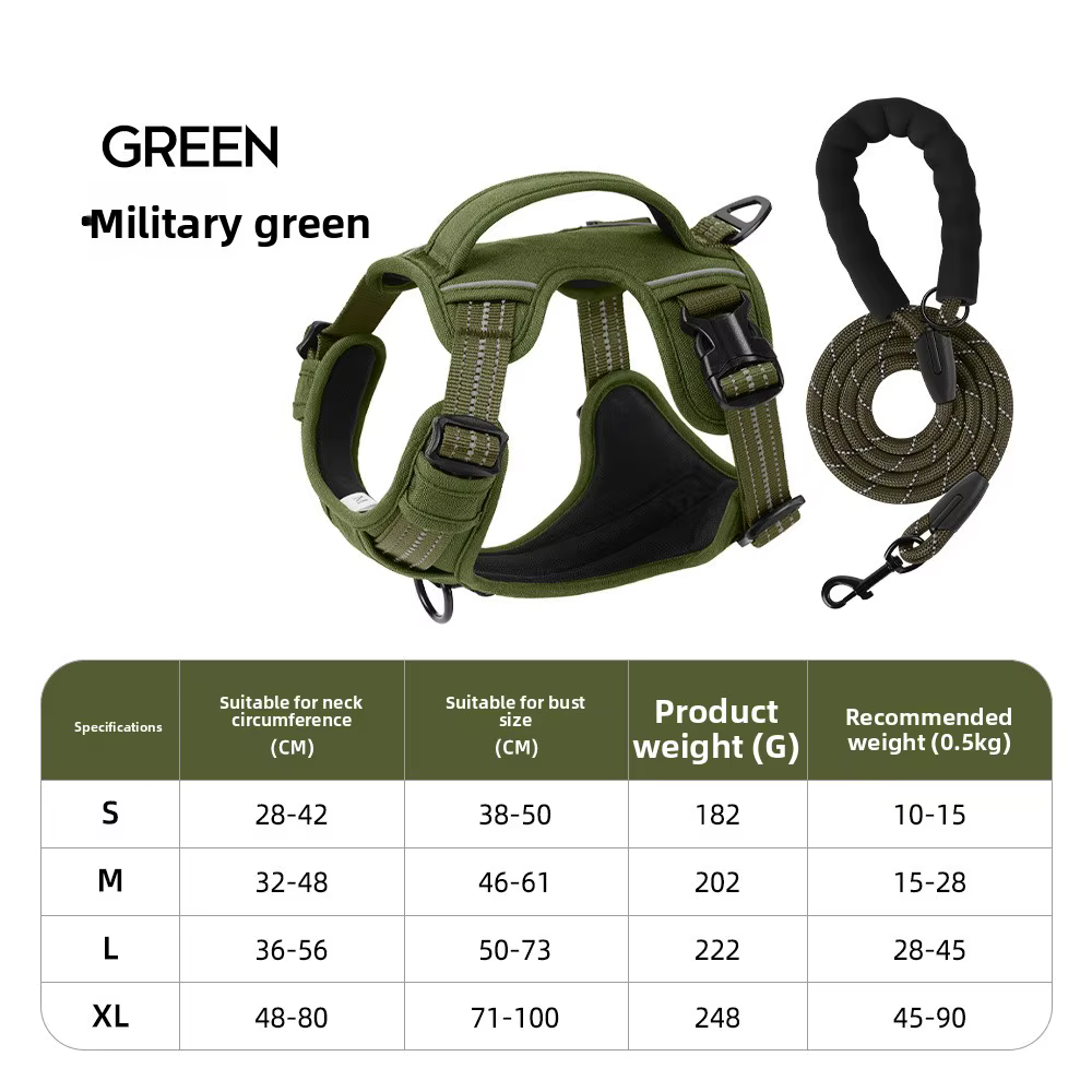 Harnais Anti-Traction Chien & Laisse Assortie