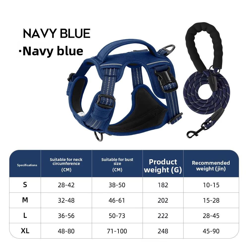 Harnais Anti-Traction Chien & Laisse Assortie