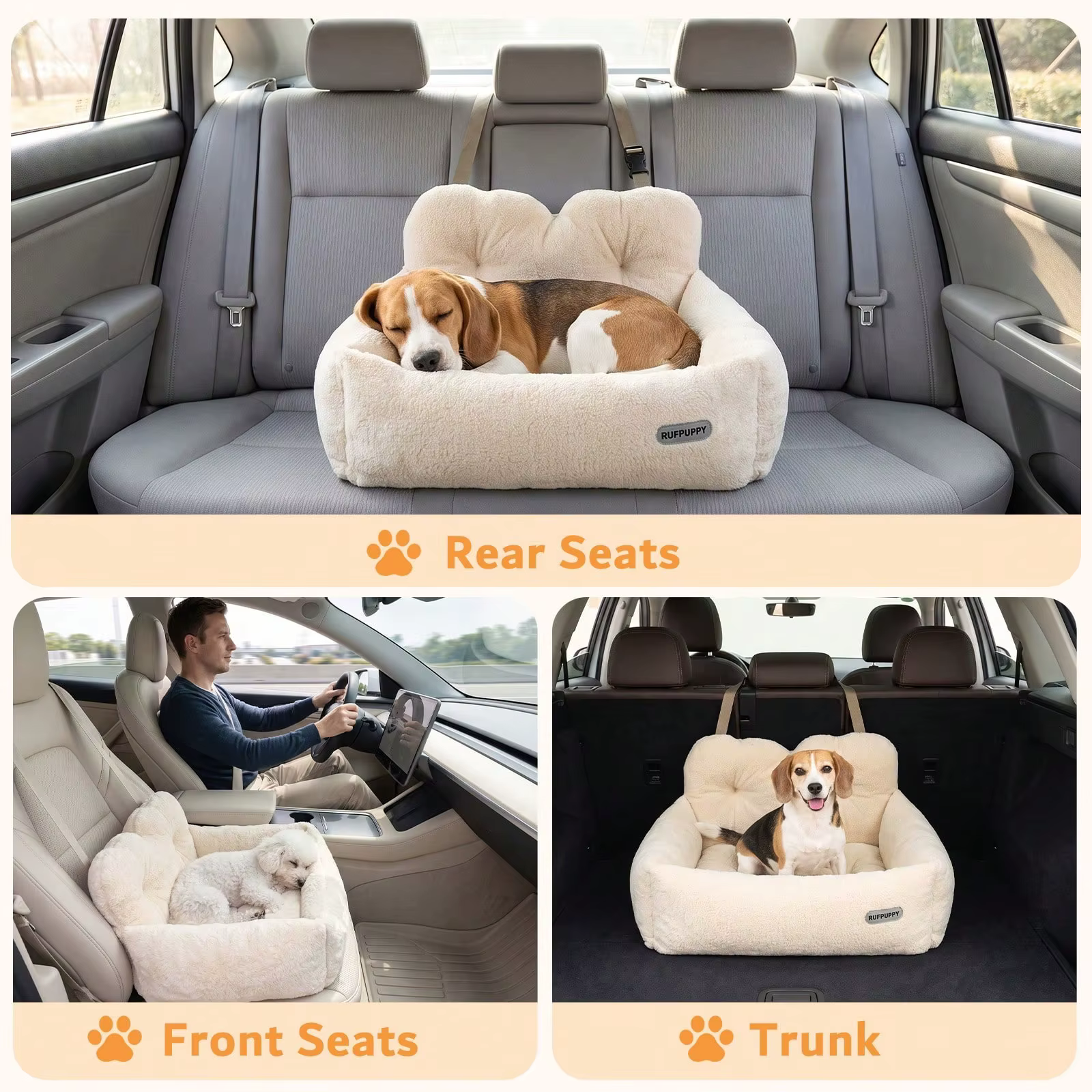 Coussin Siège auto pour chien confortable et sécurisé