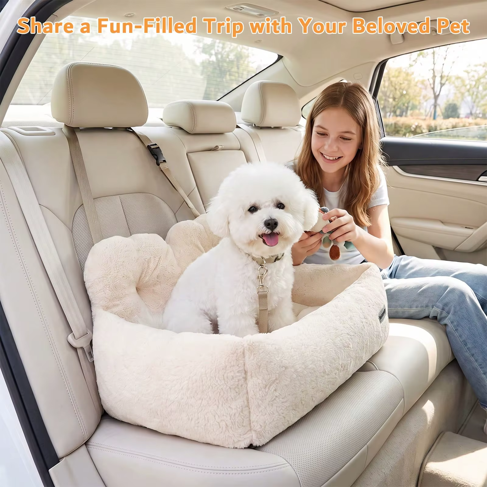 Coussin Siège auto pour chien confortable et sécurisé
