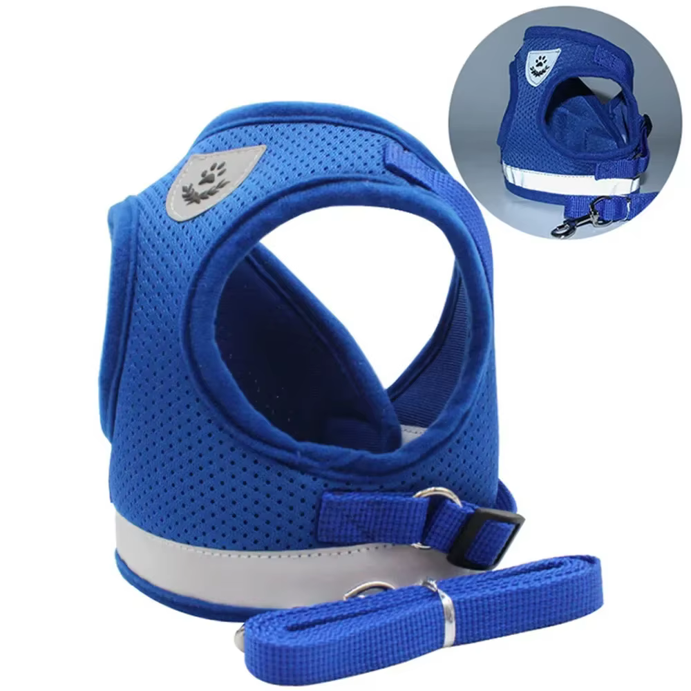 Harnais anti-traction et laisse pour chat et petit chien  réfléchissant