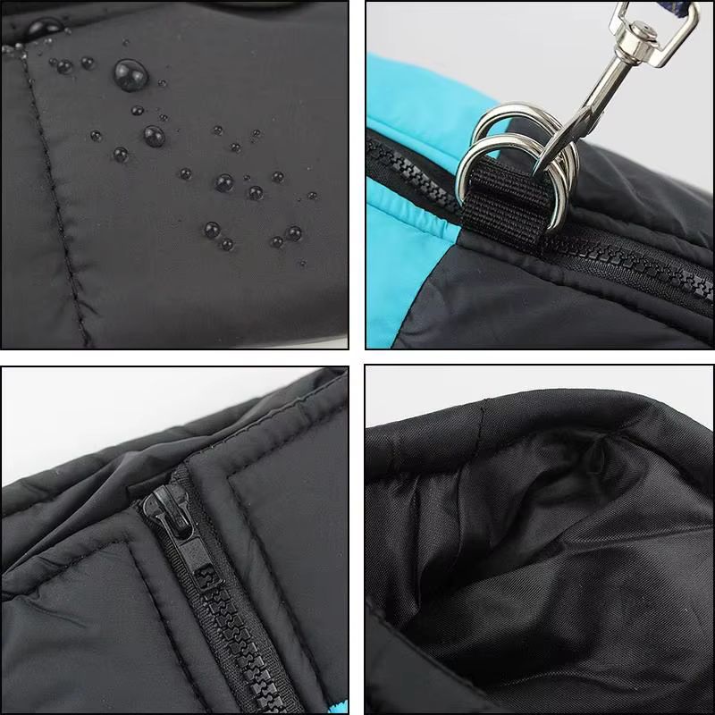 Manteau pour chien chaud et protecteur – Veste d’hiver avec bandes colorées