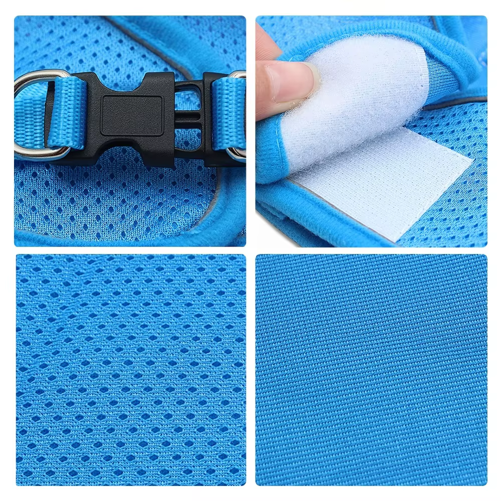 Harnais Anti-Traction Respirant pour Chien et Chat avec Laisse