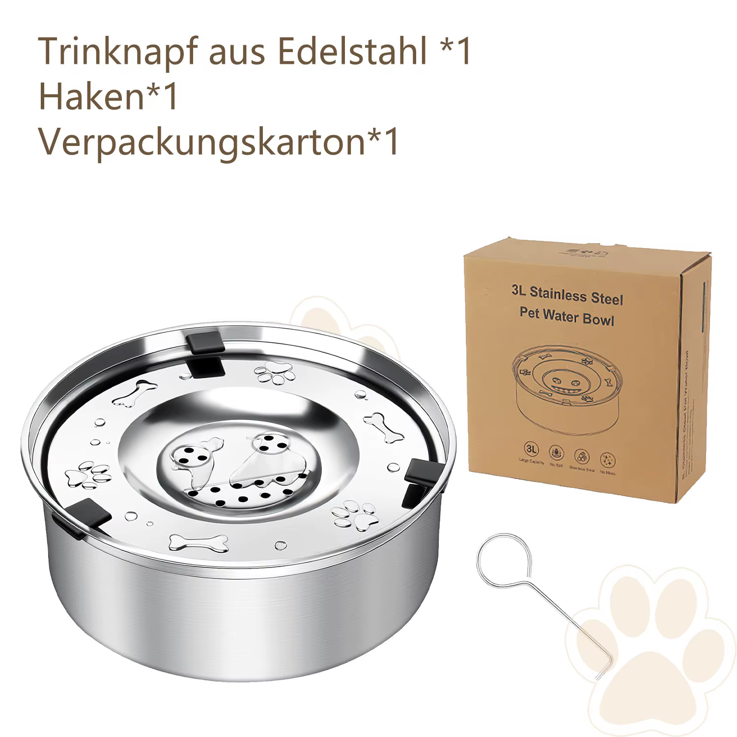 Gamelle Anti-Éclaboussures en Inox pour Chien 