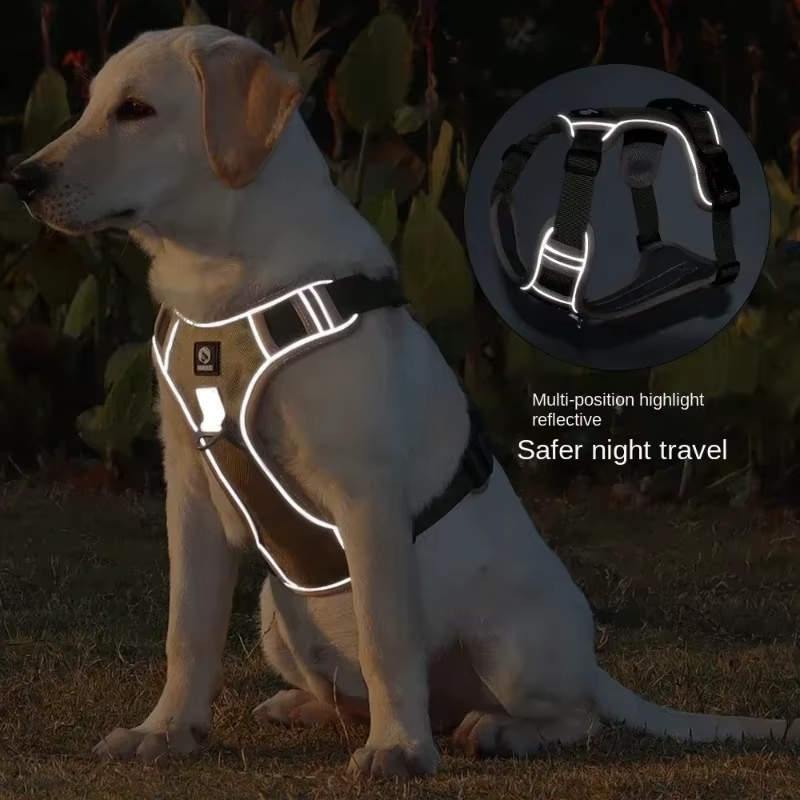 Harnais Tactique Anti-Traction Chien — Réfléchissant & Impermeable