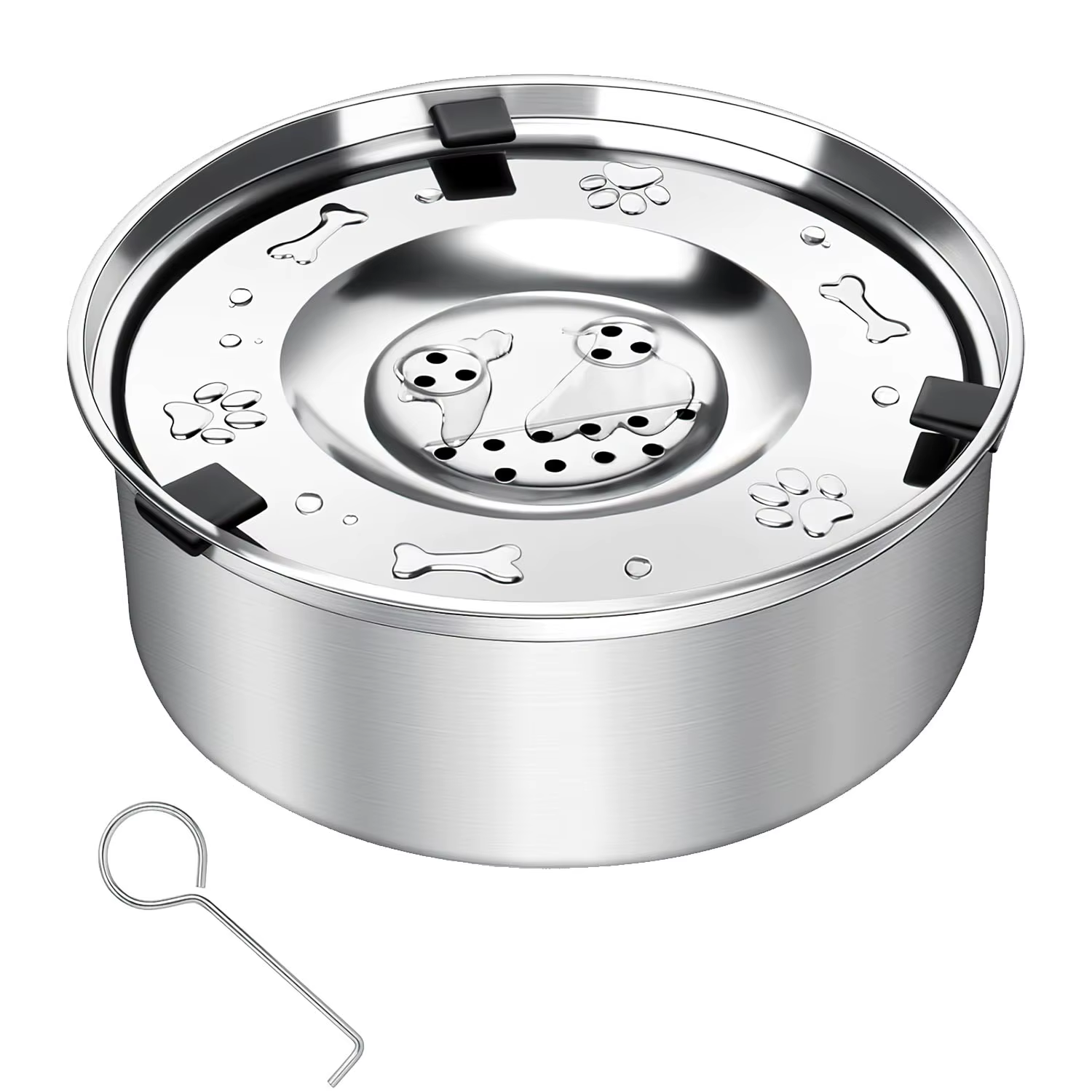 Gamelle Anti-Éclaboussures en Inox pour Chien 