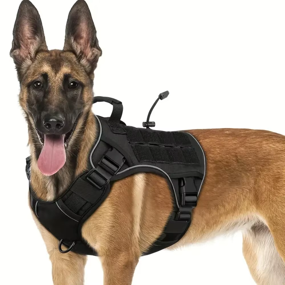 Harnais Militaire Tactique pour Chien | Anti-Traction & Réfléchissant