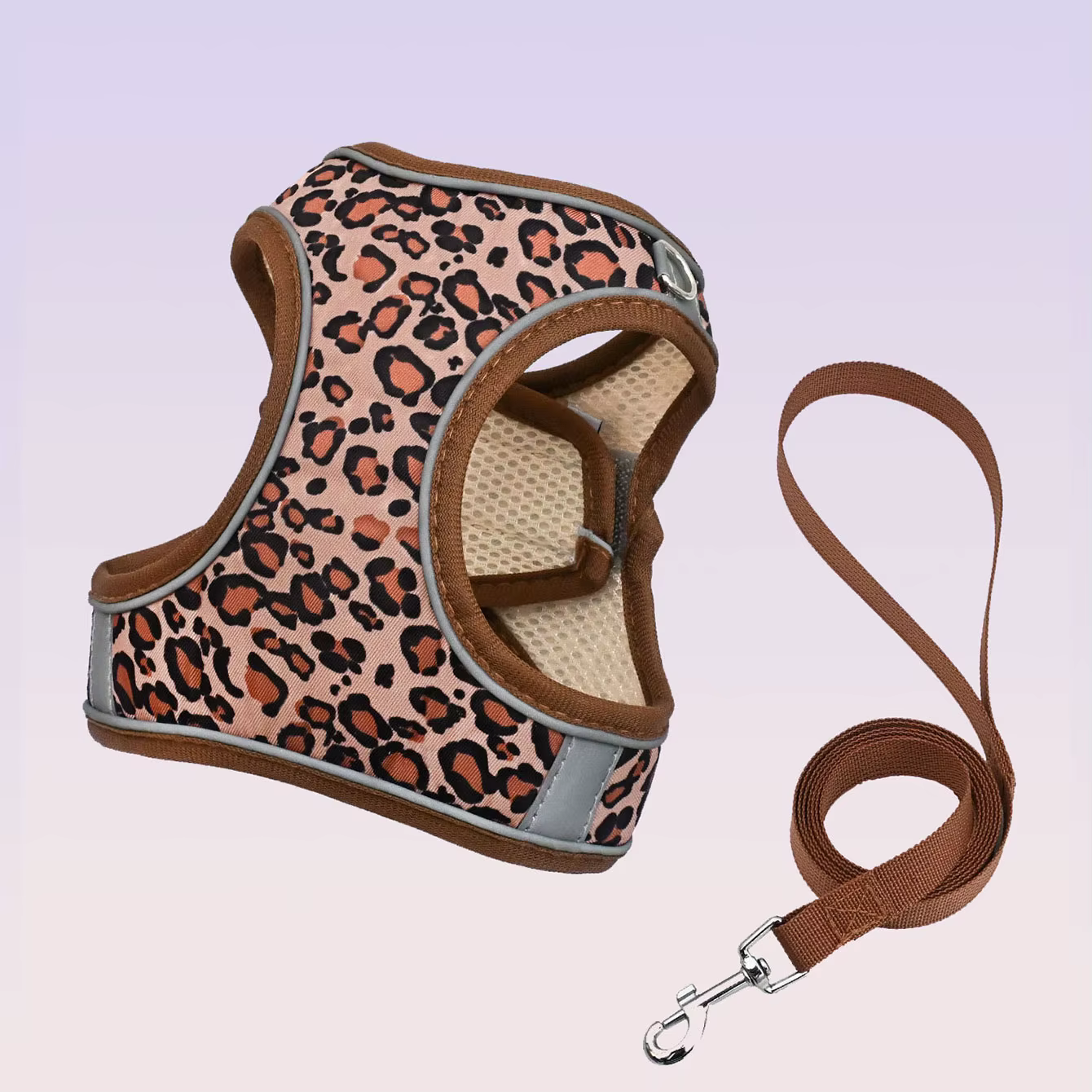 Harnais Veste Léopard pour Chien et Chat - Respirant & Confortable