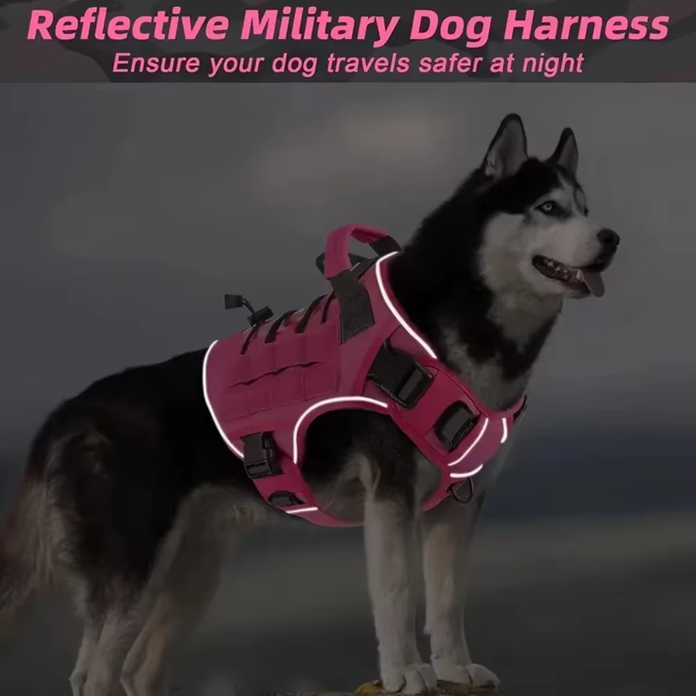 Harnais Militaire Tactique pour Chien | Anti-Traction & Réfléchissant