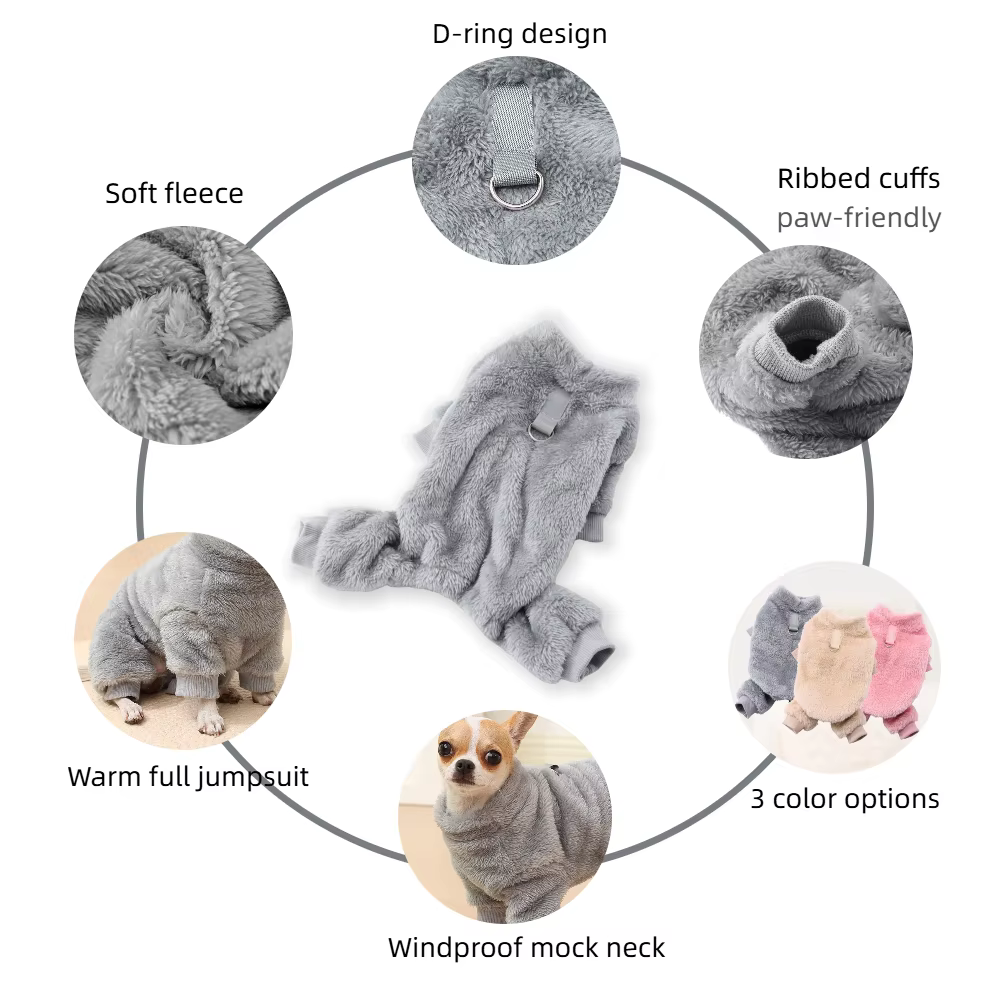 Manteau Combinaison en Polaire Douce pour Petit Chien
