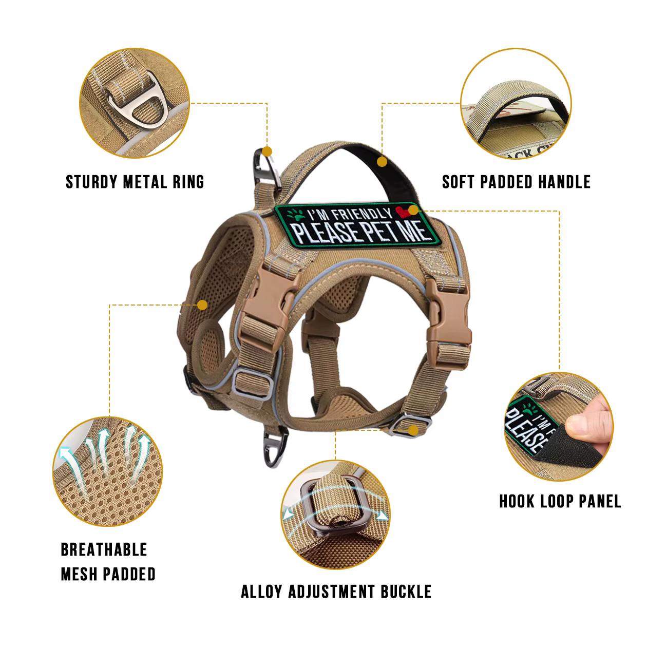 Harnais Tactique pour Chien Résistant et Confortable