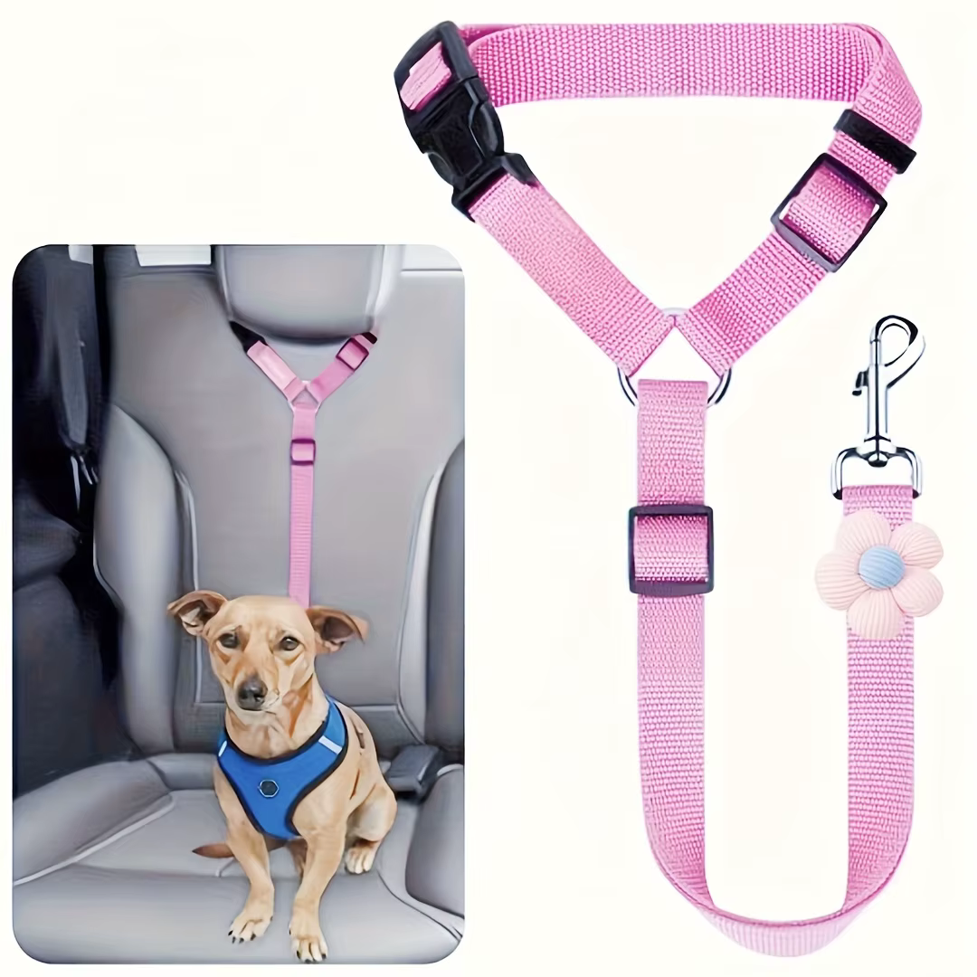 Ceinture de sécurité pour chien - Harnais ajustable pour voiture