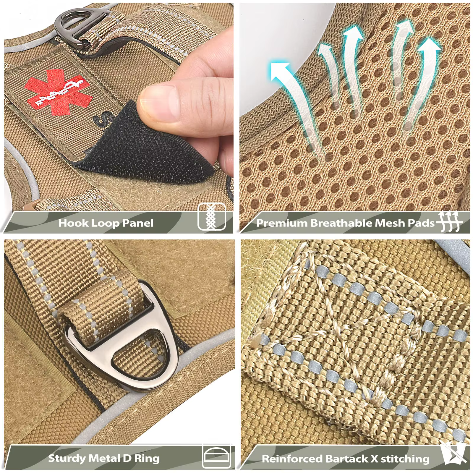 Harnais Tactique pour Chien Résistant et Confortable