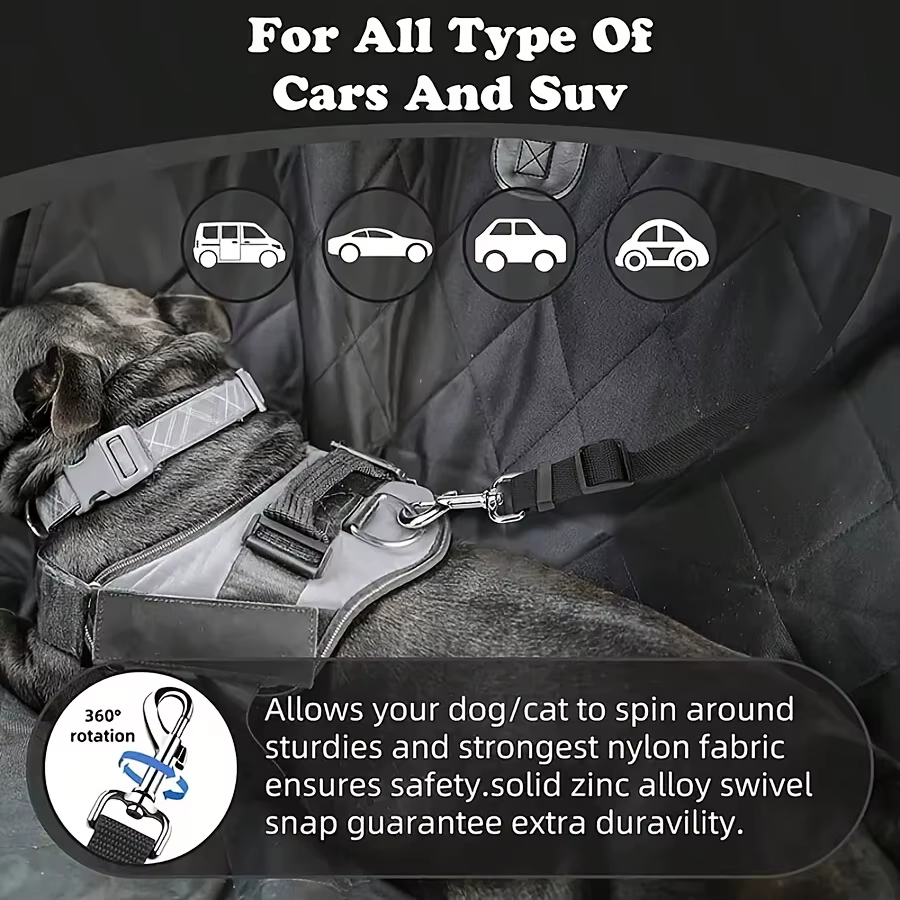 Ceinture de sécurité pour chien - Harnais ajustable pour voiture