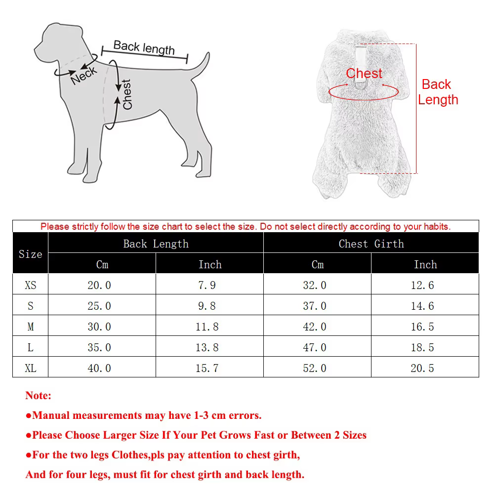Manteau Combinaison en Polaire Douce pour Petit Chien